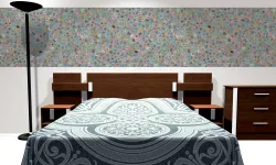 decorazione testata del letto con plastica adesiva