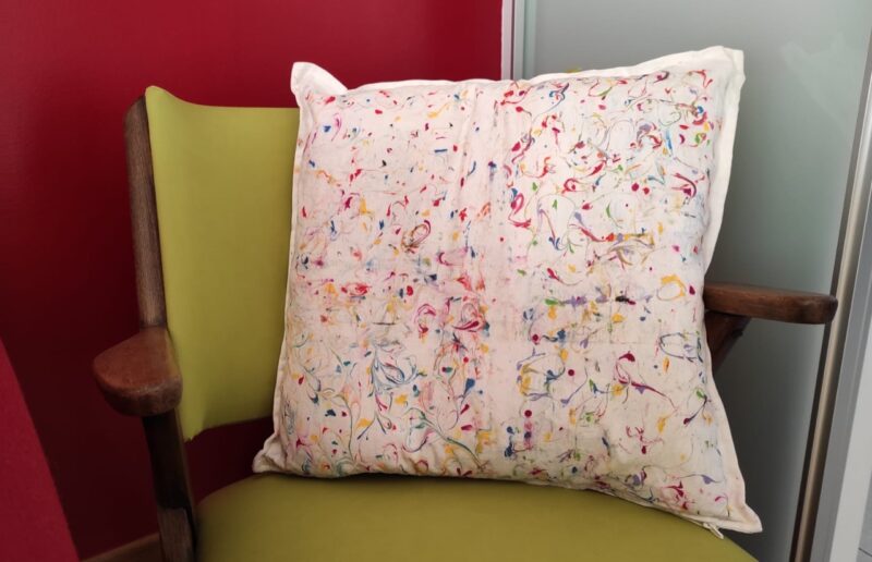 effetto marmorizzato su un cuscino