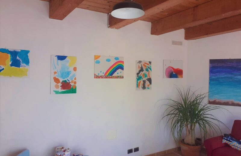 sottotetto con travi a vista