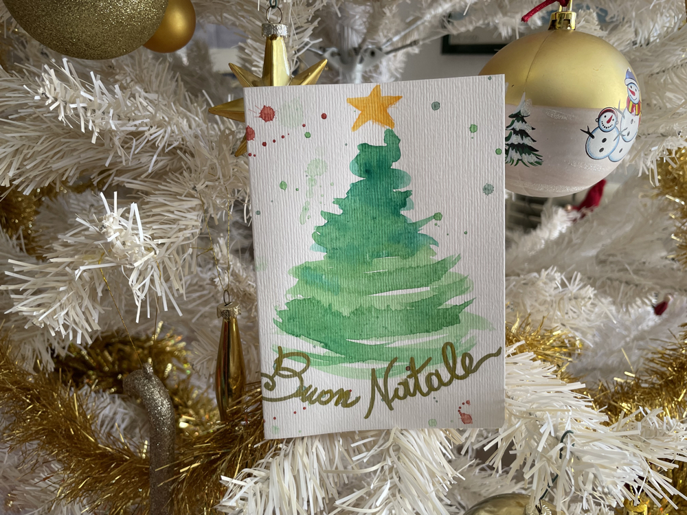 Biglietto Di Natale con gli Acquerelli