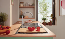 cucina moderna con rubinetto Grohe