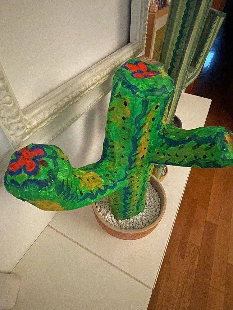 CACTUS IN CARTA E RETE METALLICA